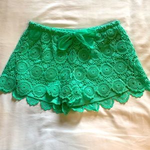 HeartSoul mint lace shorts